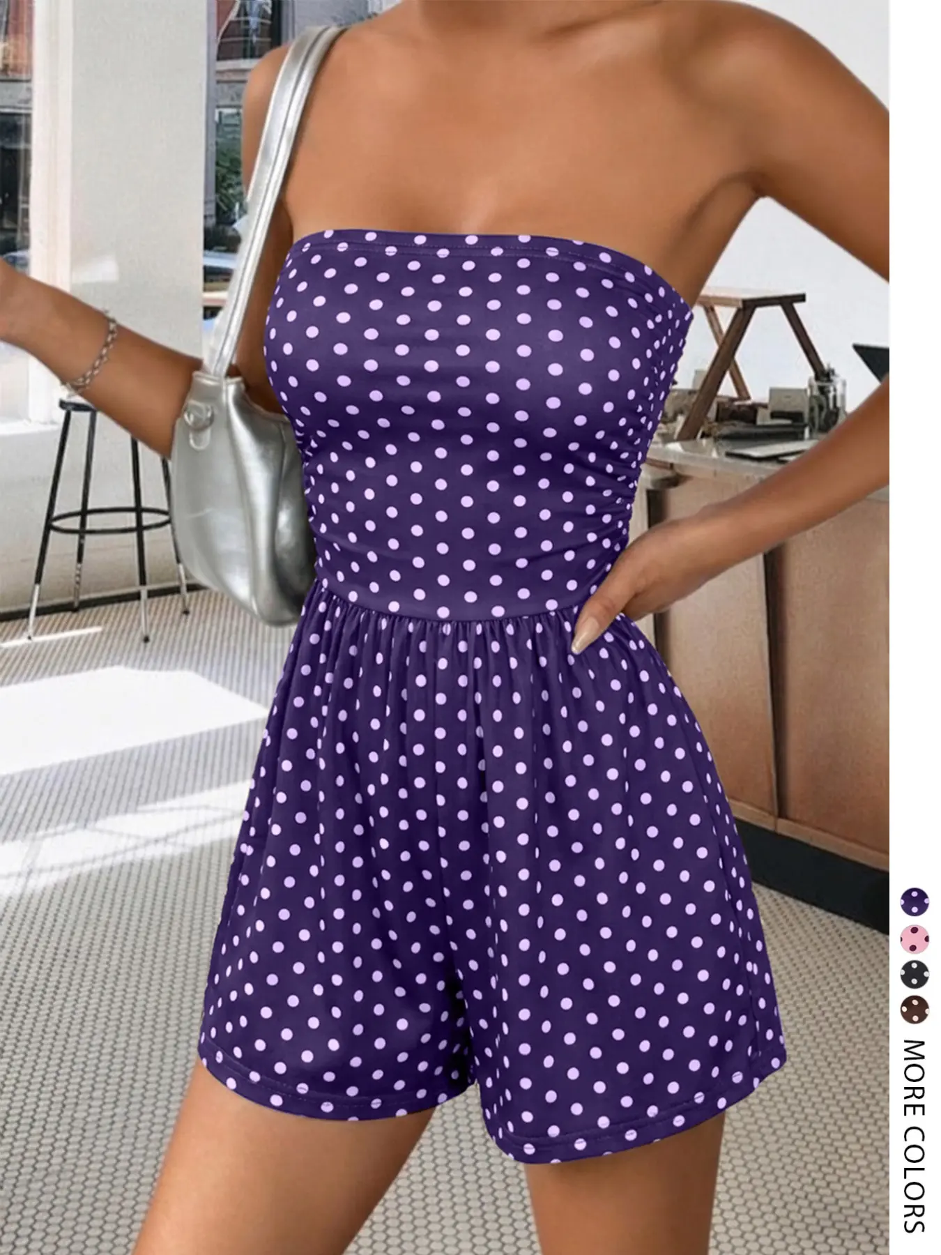 Purple base with pink polka dots
