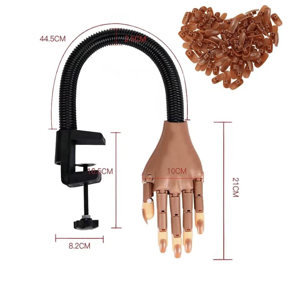 Professional Manicure Practice Hand, Practice Hand Model with False Nails. Manicure Tool for Home & Salon Use, DIY Manicure Supplies, Nail Art Practice Tools, Beginner-Friendly