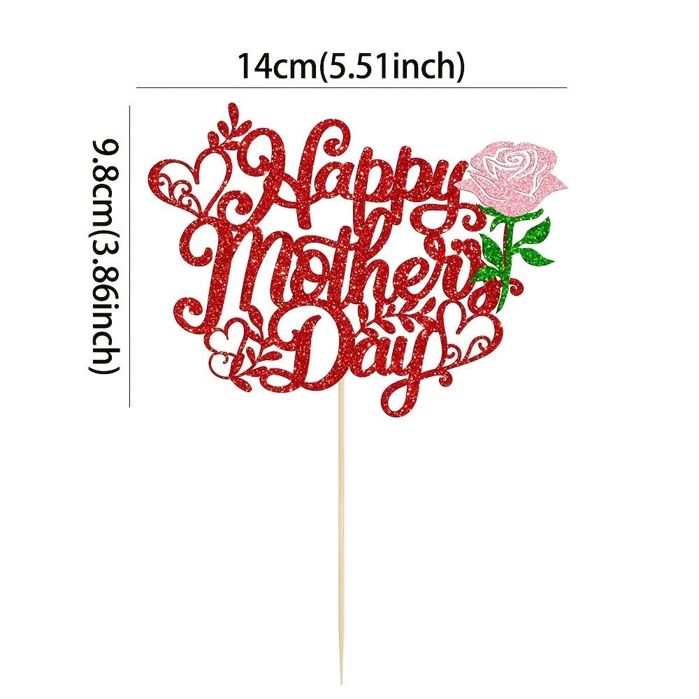 Mother's Day Carnation Themed Birthday Party Cake Decorations
