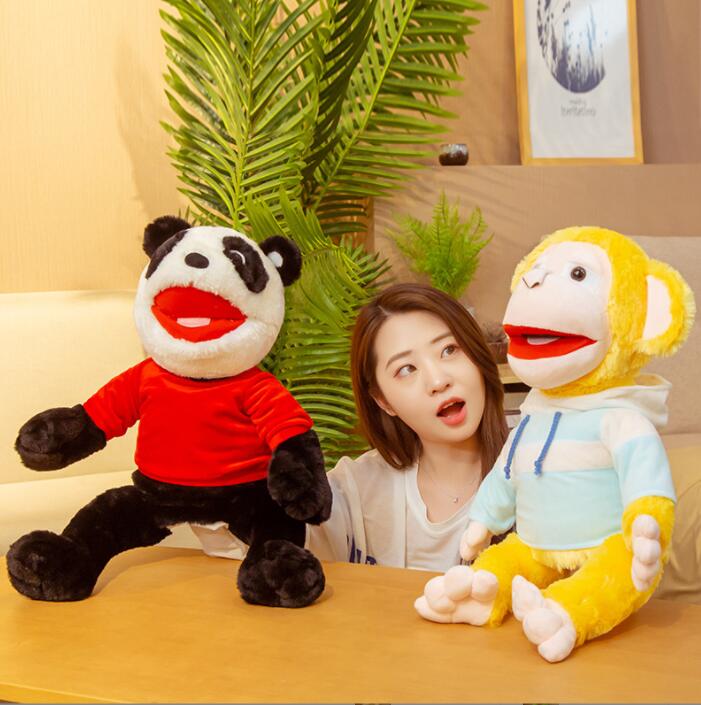 Scary Slappy Animal Hand Puppets - Dinosaur, Panda Plush Toys, Unisex Collectibles for Children's Theater Props, Kids' Gifts