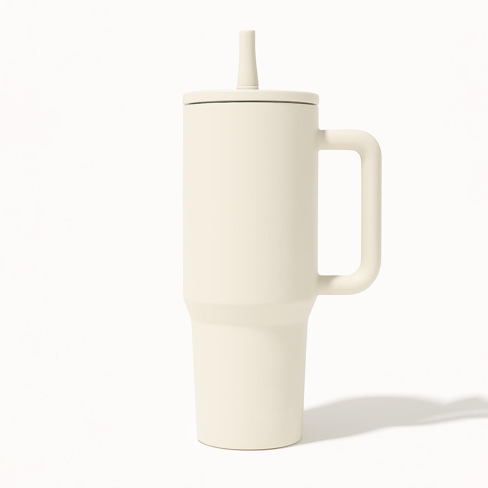 40 Oz Large Capacity Travel Mug, Portable Vacuum Water Bottle with Handle & Foldable Straw, Ideal for Home Office Outdoor Camping, Hydration Tumbler, Vacuum Insulated Flask