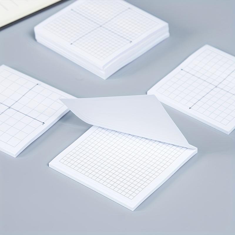 Graph Paper Notepad, 6 Counts/set Mini Compound Board Sticky Mesh Notepad, Various X Y Coordinate Mesh Notepads for Office School Supplies