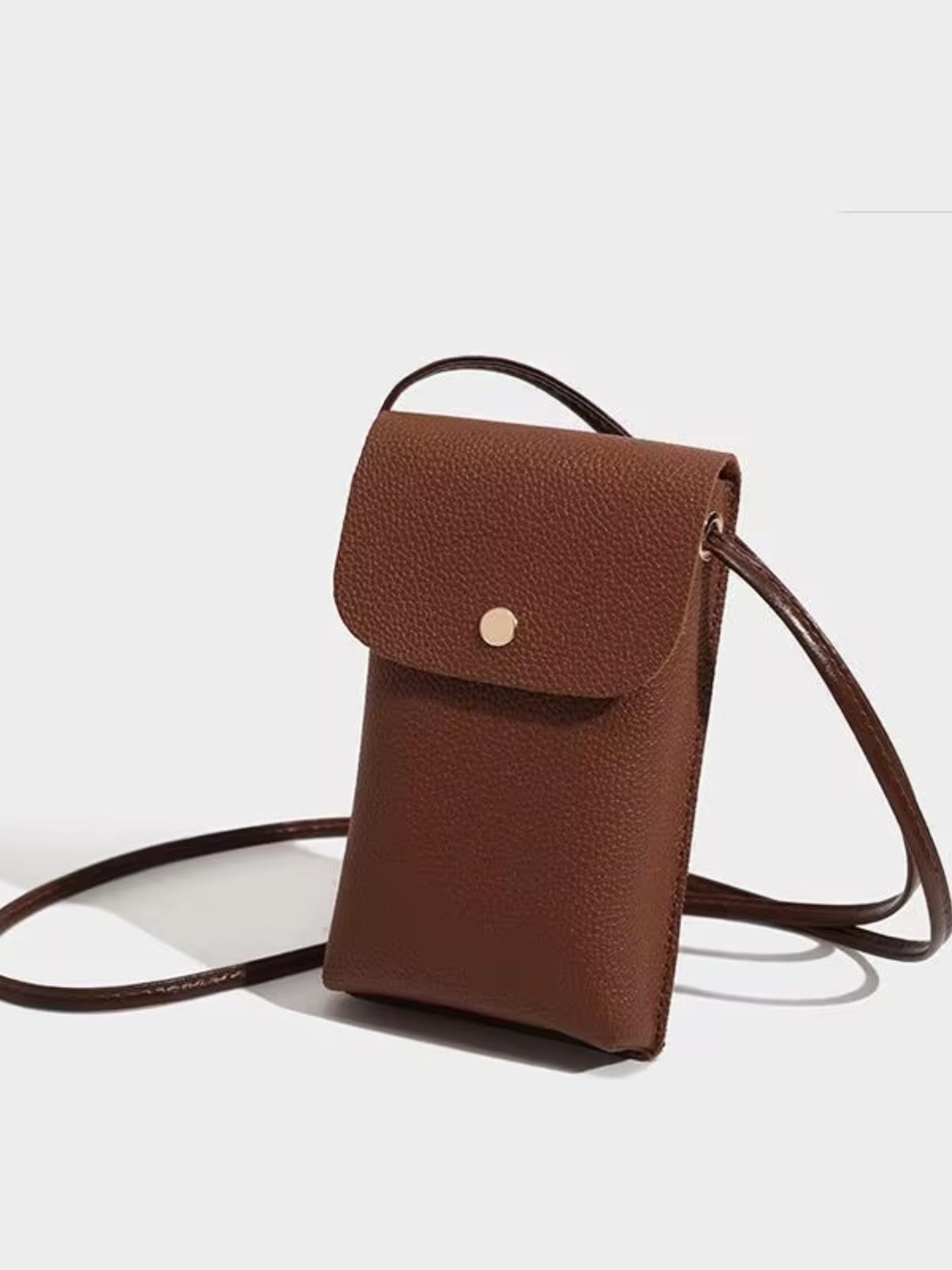 Effortless Casual Style | Vintage Leather Phone Crossbody for Everyday Errands | Lightweight Mini Bag