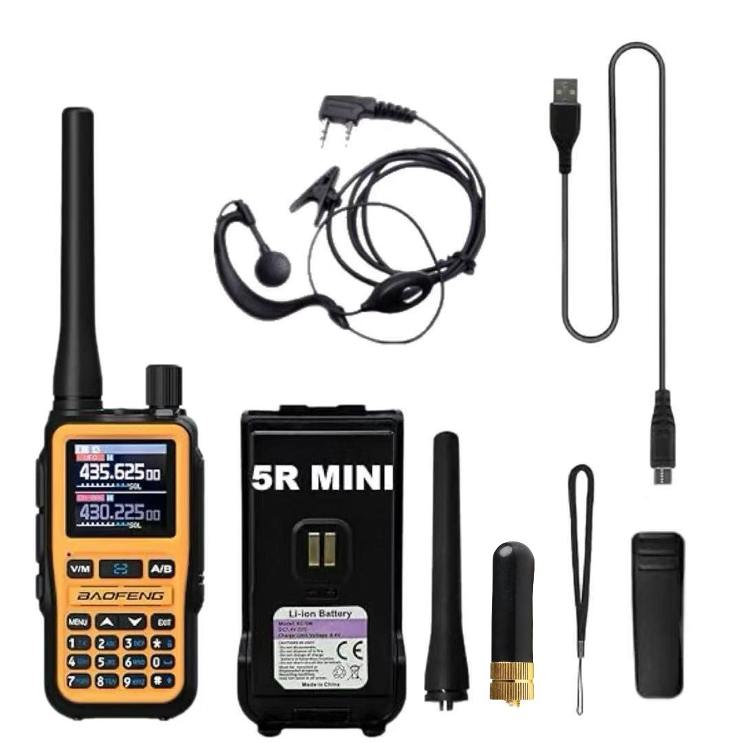 BAOFENG UV-5R Mini 2025 New Outdoor Walkie-Talkie for Mountain Climbing 5W Output Power APP Programming Type-C Charging Dual PTT Dual Band 999CH-Channels Rechargeable Walkie Talkie