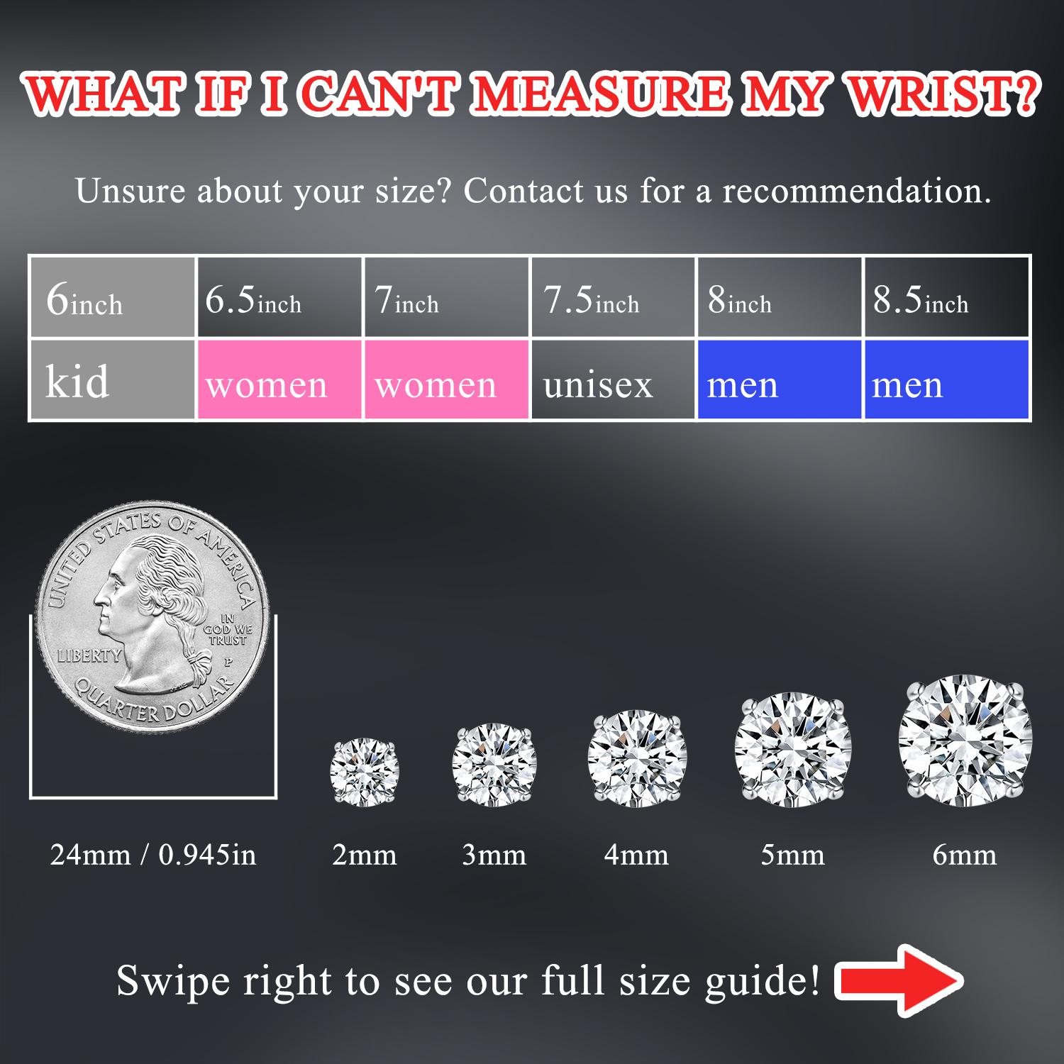 [5A+ Cubic Zirconia] GEMSME Copper 2-6MM Round Cut Waterproof Tennis Bracelet Tennis Anklet Tennis chain for Men Woman Classic Couple Barcelets Anniversary Birthday Engagement Gift High Quality Unisex Hiphop Style