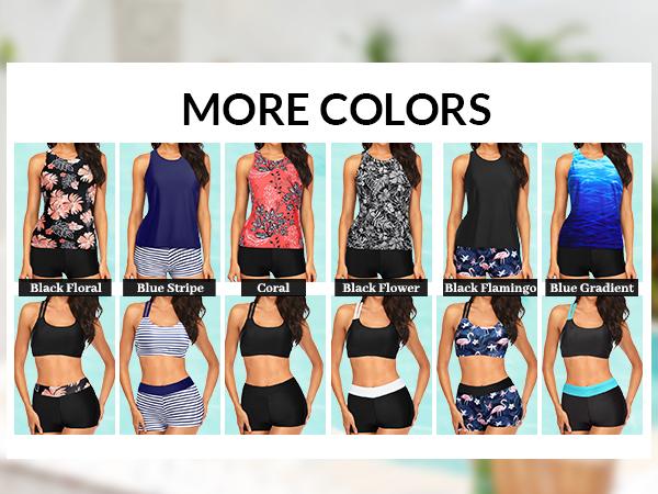 Tempt Me Three Piece Swimsuit for Women Tankini Bathing Suit Modest High Neck Tank Tops Swimwear with Shorts Tempt Me Three Piece Swimsuit for Women Tankini Bathing Suit Modest High Neck Tank Tops Swimwear with Shorts