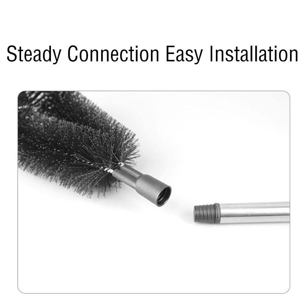 Long 3.7m/12ft Rain Gutter Cleaning Tool Set, Easily Remove Roof Leaves & Debris, Includes 8 Stainless Steel Pipes & Brush Head