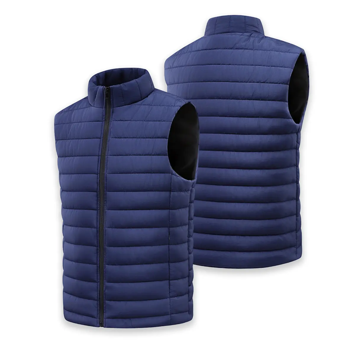 Men's Stand Collar Padded Sleeveless Vest Full Zip Up Gilet Outerwear with Side Pockets, Lightweight Loose‑Fit Sleeveless Jacket for Men, Versatile Layering Piece for Daily Commute, Outdoor Walking, Camping, Hiking, Road Trips and Casual Weekend Activitie