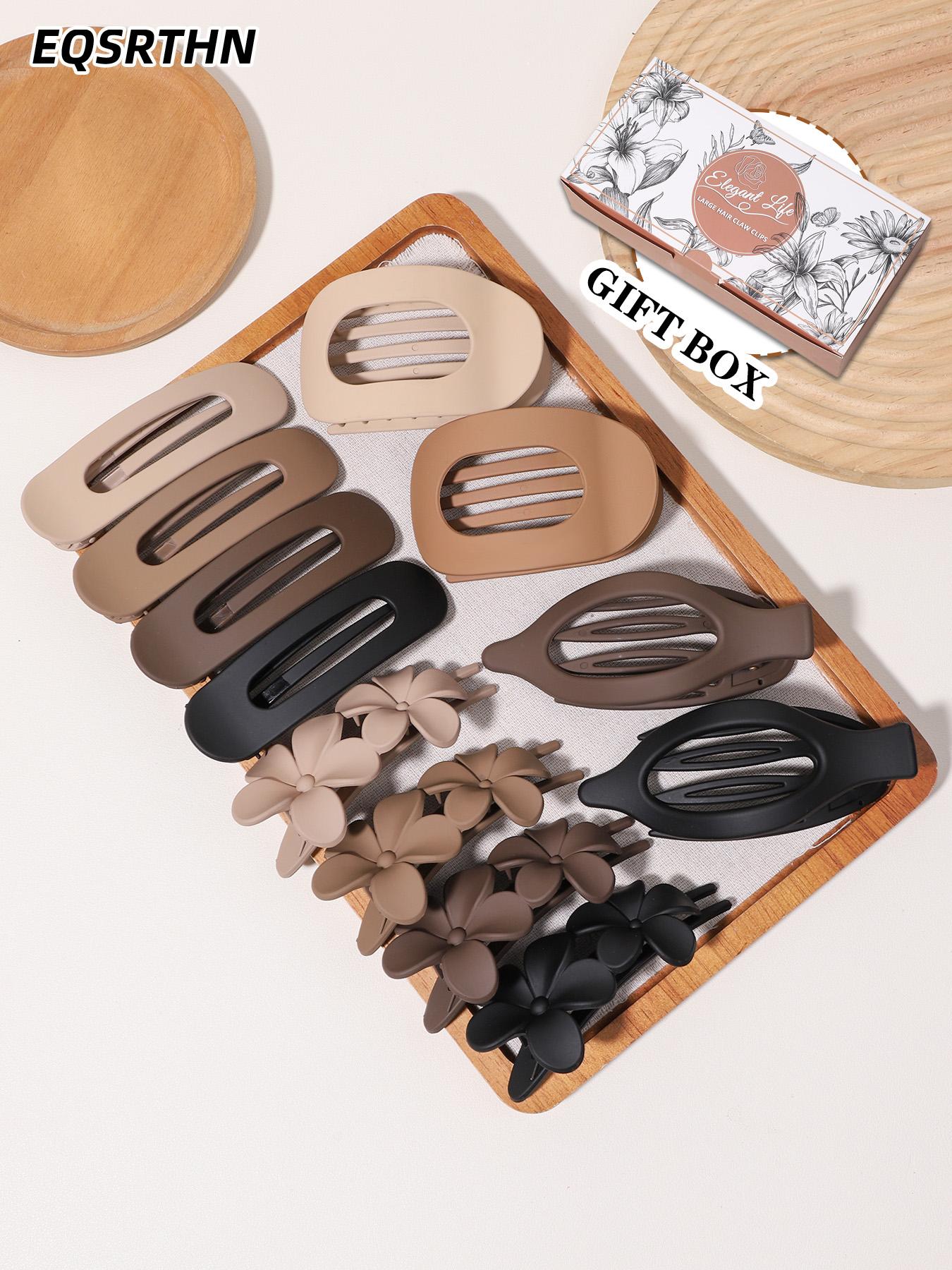 12pcs Duckbill Clip Female Back Head Hairpin Shark Clip Flat Oval Duck Clip, Flat Hair Clips, Hair Claws, Suitable for Thick Hair, Matte Large Duckbill Clip Strong Fixation No Slipping Multicolor Gift, Hair Clip Set