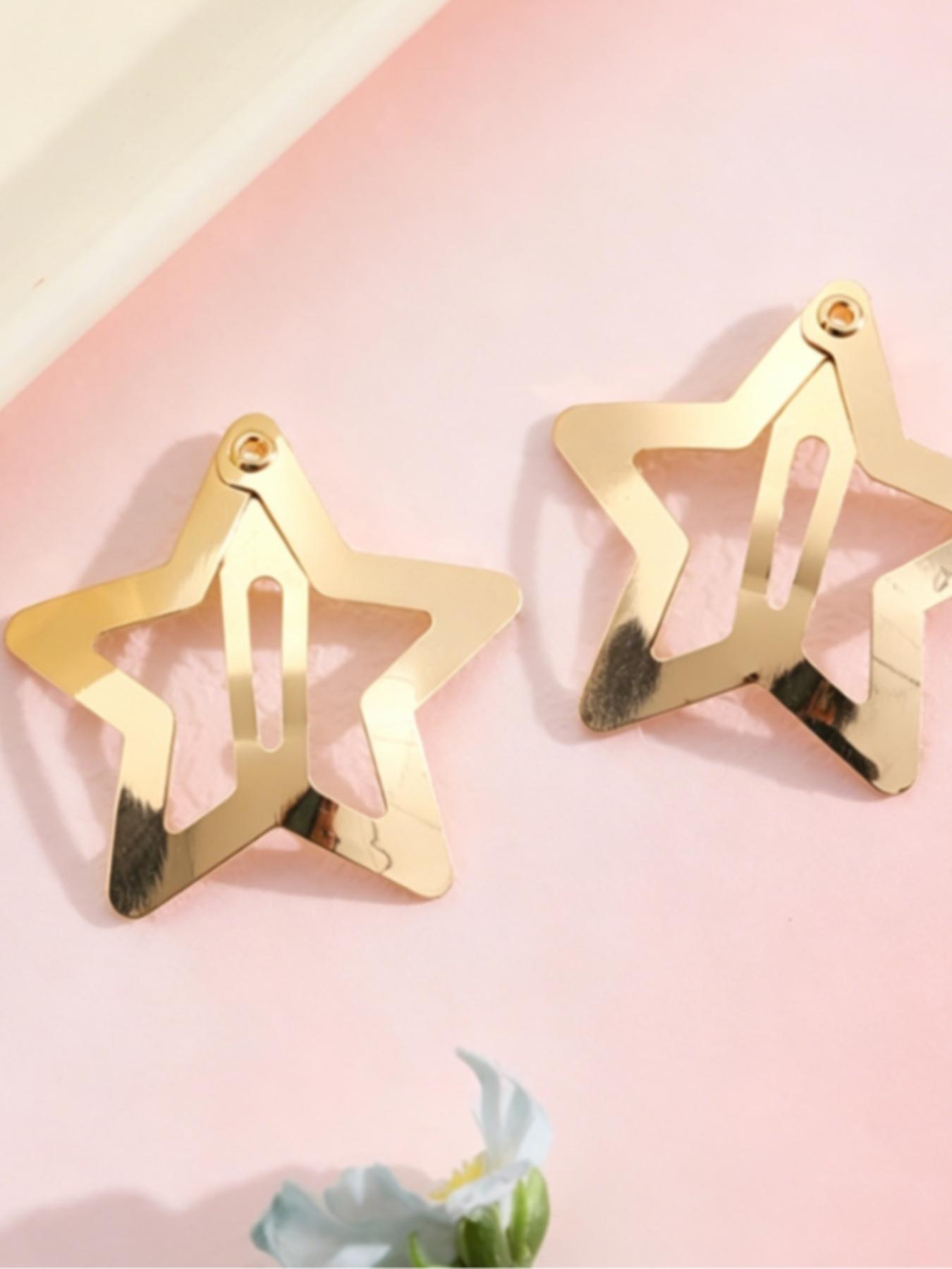 10 Pcs Women's Star Bb Clips, Fashionable Simple Shiny Design Hair Accessories, Versatile for Daily Use, Office, Dates, Parties