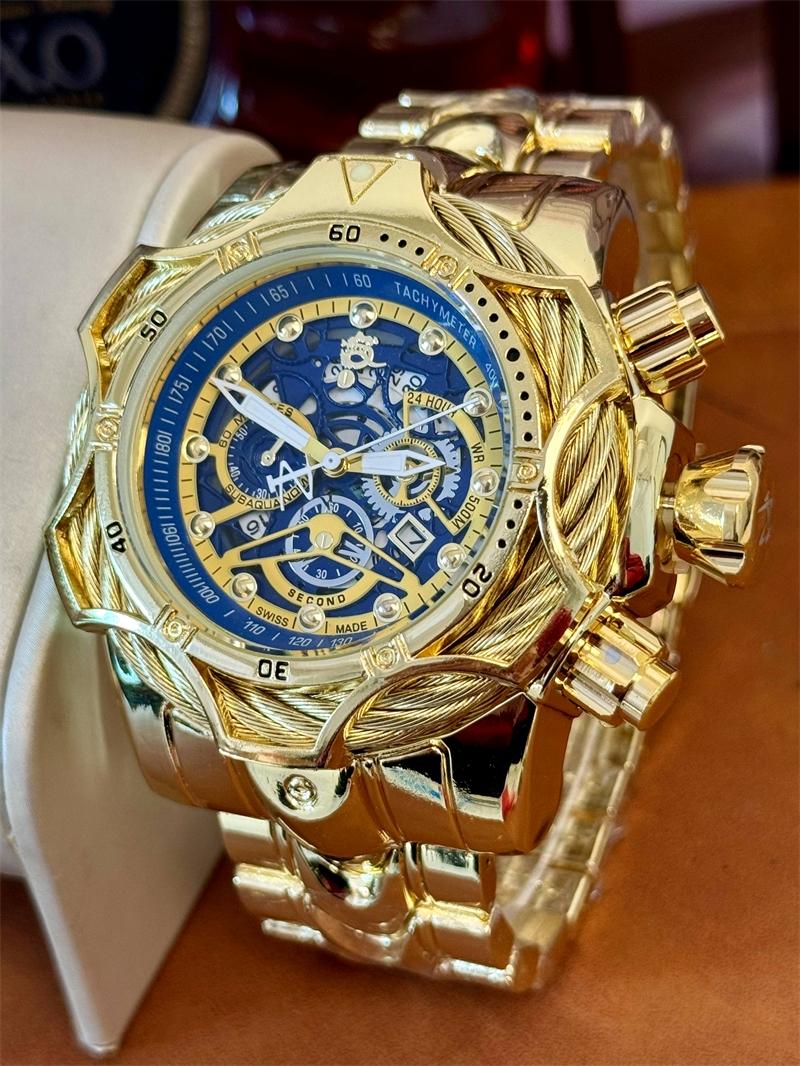Luxury Men's Watch High Aesthetic Light Luxury Fashion Casual Versatile Punk Style Stainless Steel Large Dial Gift Box Included High End Watch