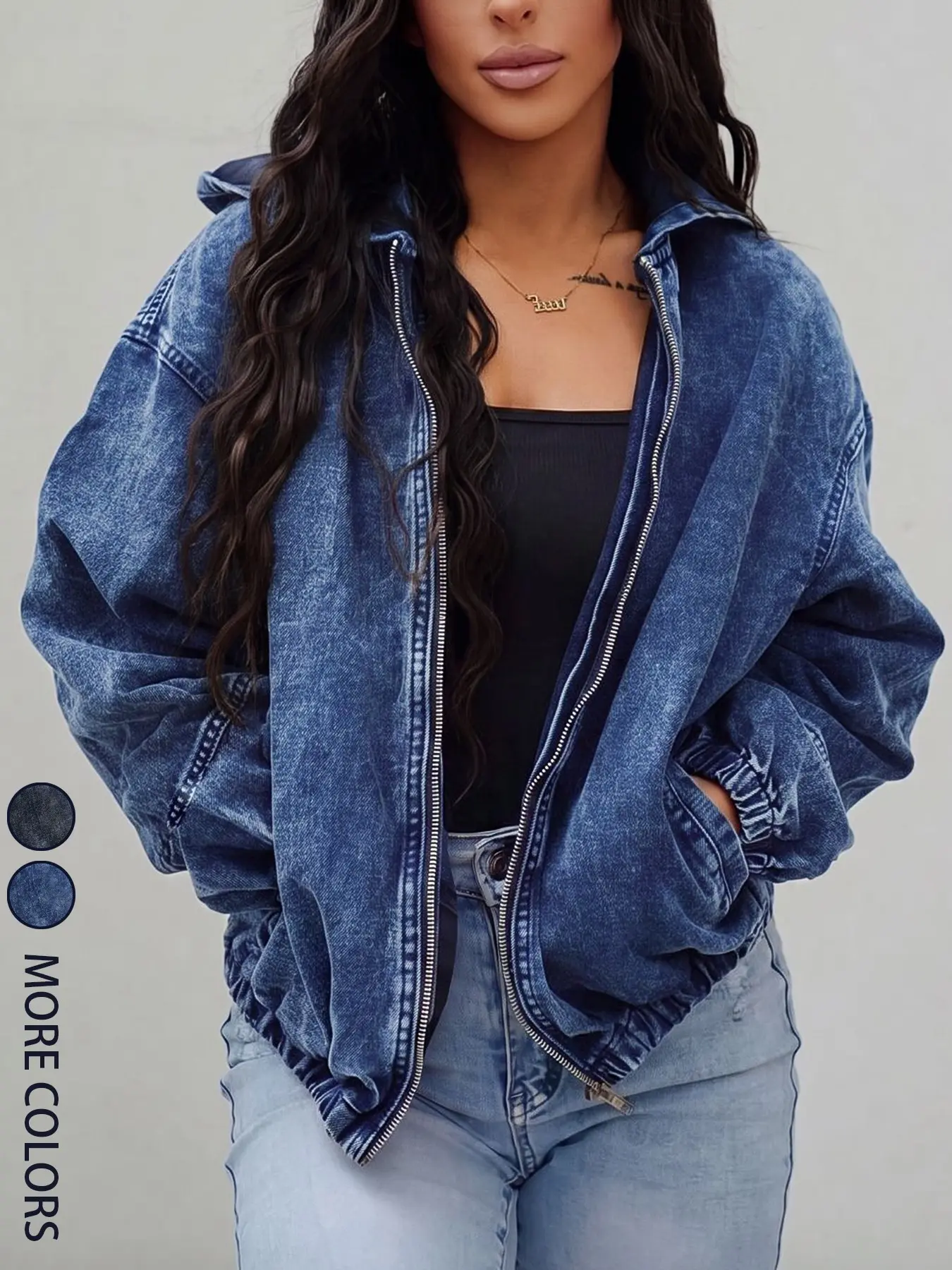 【Black Friday】Women's Casual Basic Versatile Zipper Hooded Long Sleeve Sweatshirt Denim Jacket Coat, Stylish Outerwear for Everyday Wear Y2k, Streetwear, Comfortable and Trendy
