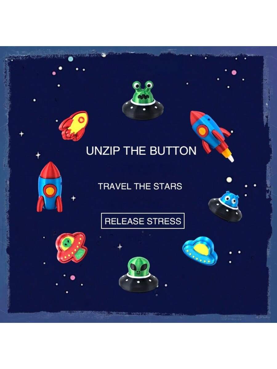 Alien Space Exploration Button Relax, Ideal Holiday Gift, Desk Stress Reliever, Space Exploration Key, Sci-Fi Style Button, Alien Theme Design, Detailed Miniature Build, Sci-Fi Fans Gift, Collectors Novelty Item, Stress Relief Gadgets, Christmas