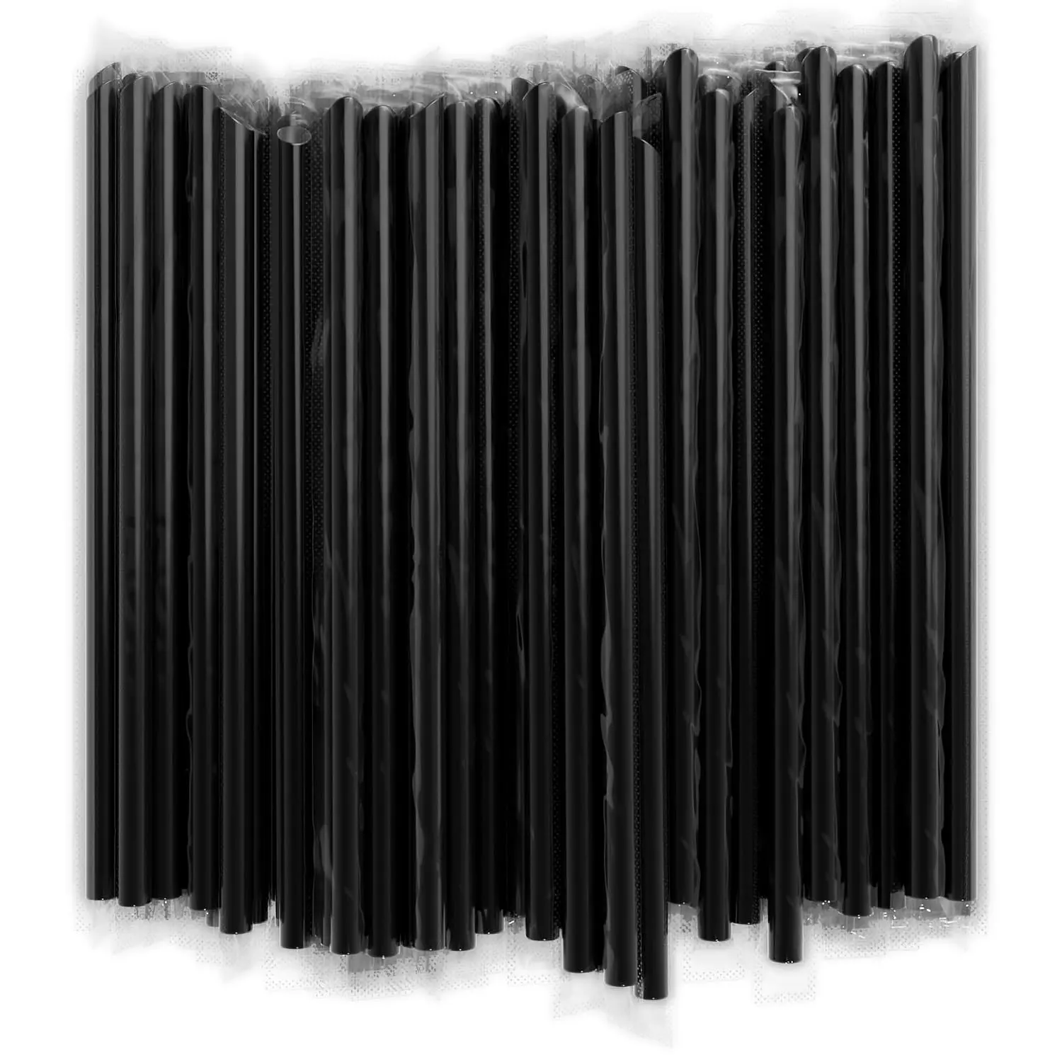 400 count Boba Straws Individually Wrapped, 9.4"x0.4" Black | Disposable Wide Boba Straw for Bubble , Smoothie, Slushy, Frozen Drinks, Angled Tips, Cut-to-Trim Plastic Milkshake Straws