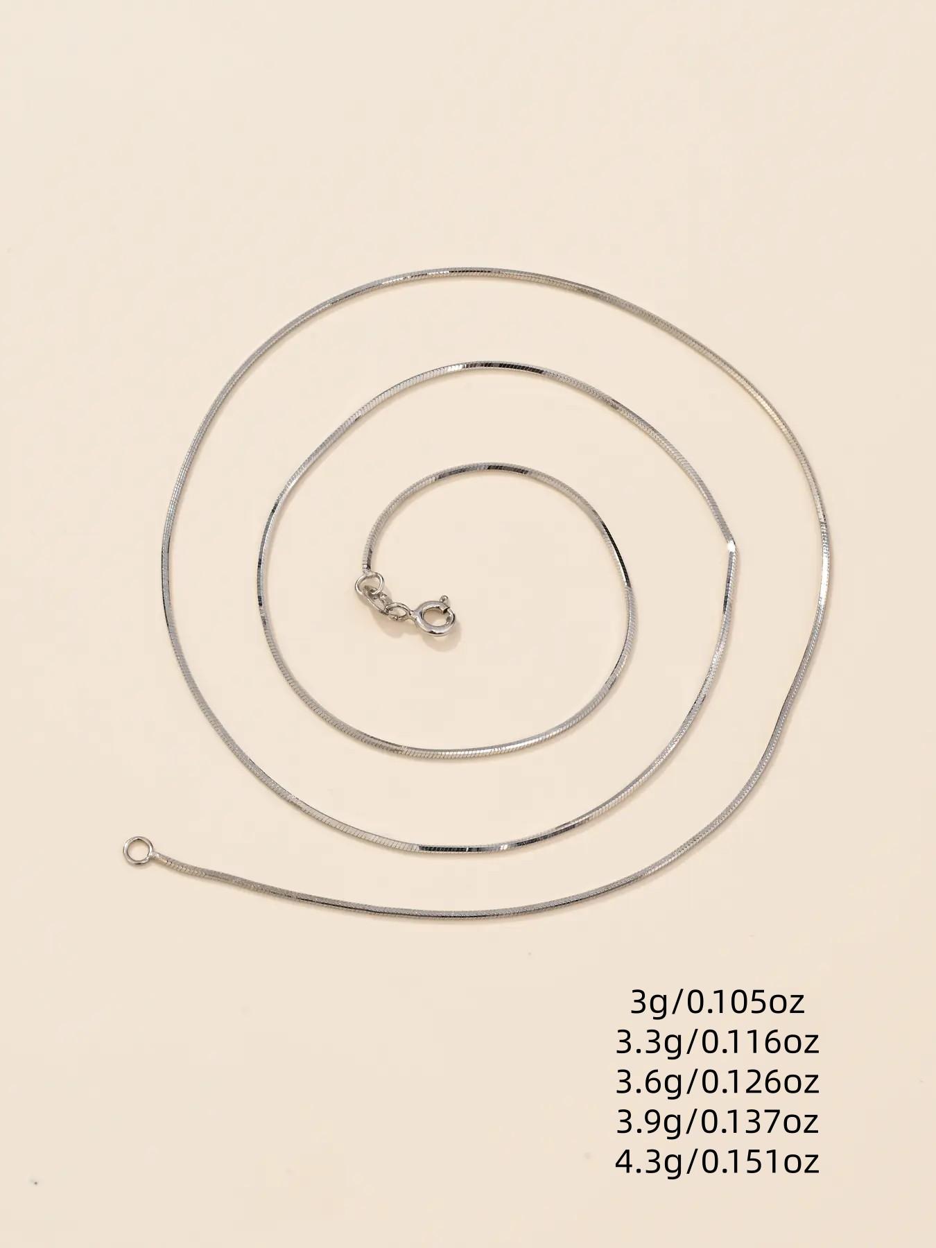 S925 Sterling Silver Simple Box Chain Design Necklace, Snake bone chain, Fashion Jewelry for Party, Daily Clothing Decor, Trendy All-match & Exquisite Jewelry for Birthday Gift