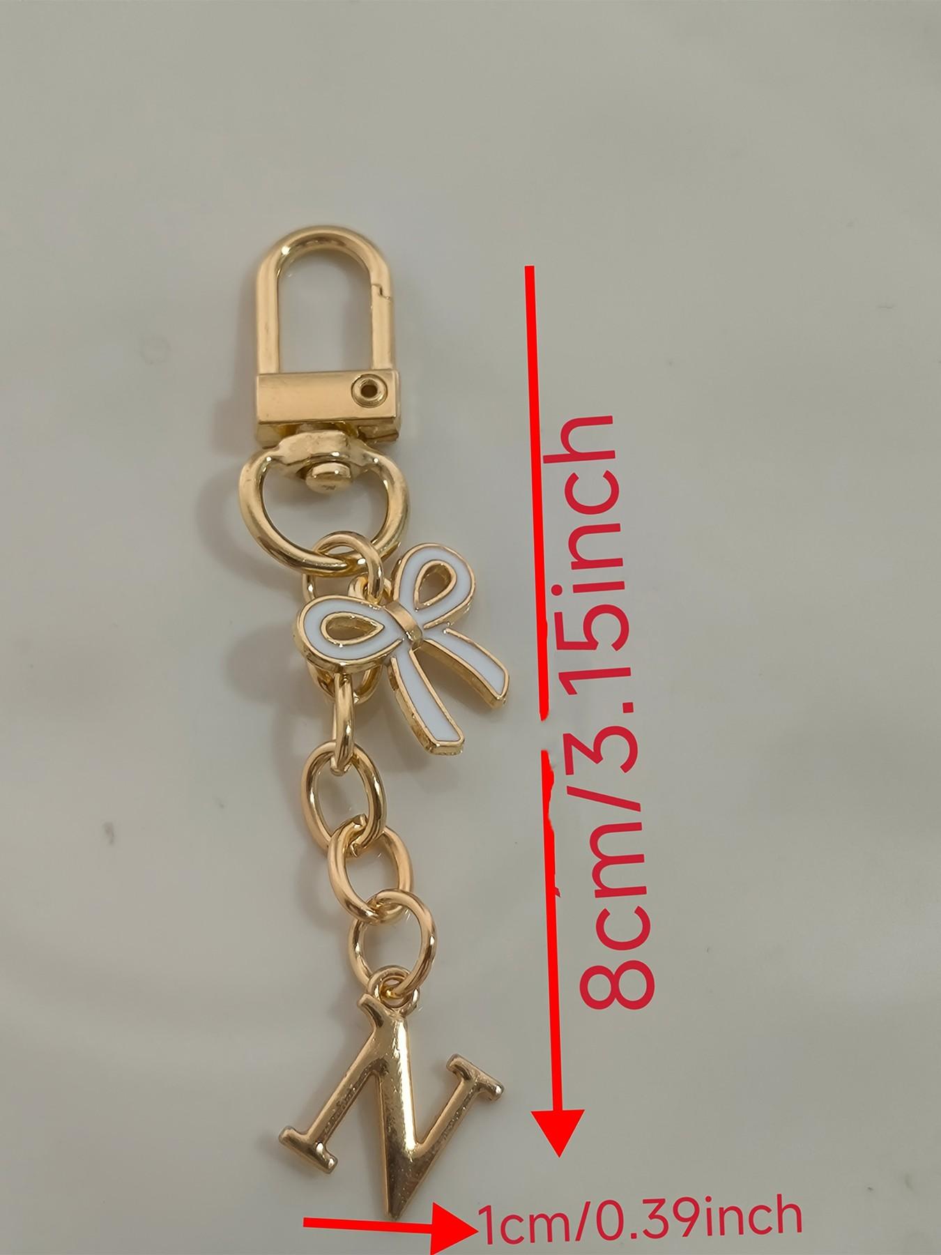 Initial Letter A-Z Bow Charm Keychain – Personalized Bag Charm Pendants, Cute Bag Decoration & Bag Chain Charms for Backpack Purse, Ideal for Custom Gifts & Daily Style