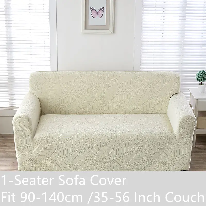 Elastic Universal Sectional Sofa Slipcover, Light Water Repellent Couch Cover, Washable Easy To Clean, Leaf Pattern Furniture Protector For L Shape Corner Sofa, Washable Couch Covers