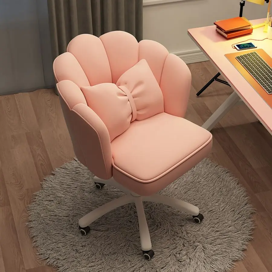 Office Chair Cute Petal Desk Chair, Modern Fabric Home Butterfly Chairs Height Adjustable Chair Makeup Chairs Computer Chairs
