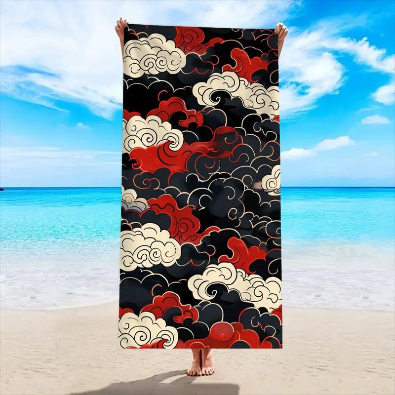 and Cloud Pattern Beach Towel, Quick-Dry Soft Microfiber, Lightweight Sand-Free, Multiple Sizes for Travel, Yoga and Swimming