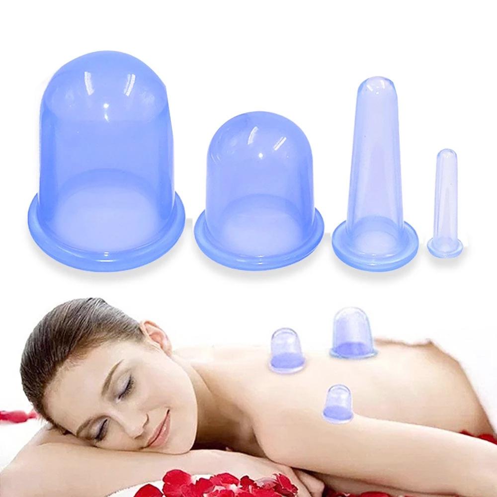 2025 new Silicone Vacuum Cupping Cups Blue Cupping Therapy Set with Strong Suction Anti-Cellulite Cupping Device for Adults