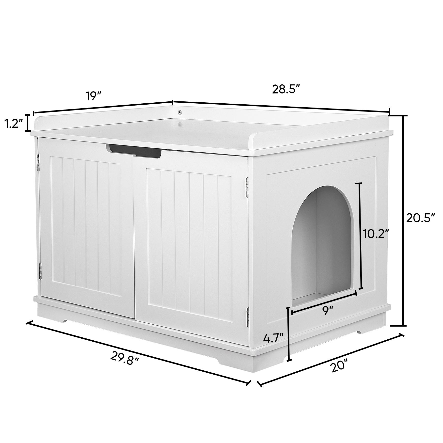 Pet Republic 20-in/ 30-in White Cat Litter Box Furniture Pet Cat Washroom Hidden Enclosure House & End Side Table