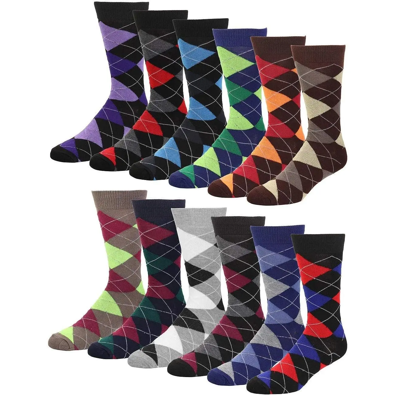 Men's Colorful Funny Novelty Crazy Combed Casual Dress Socks & Argyle SocksGift