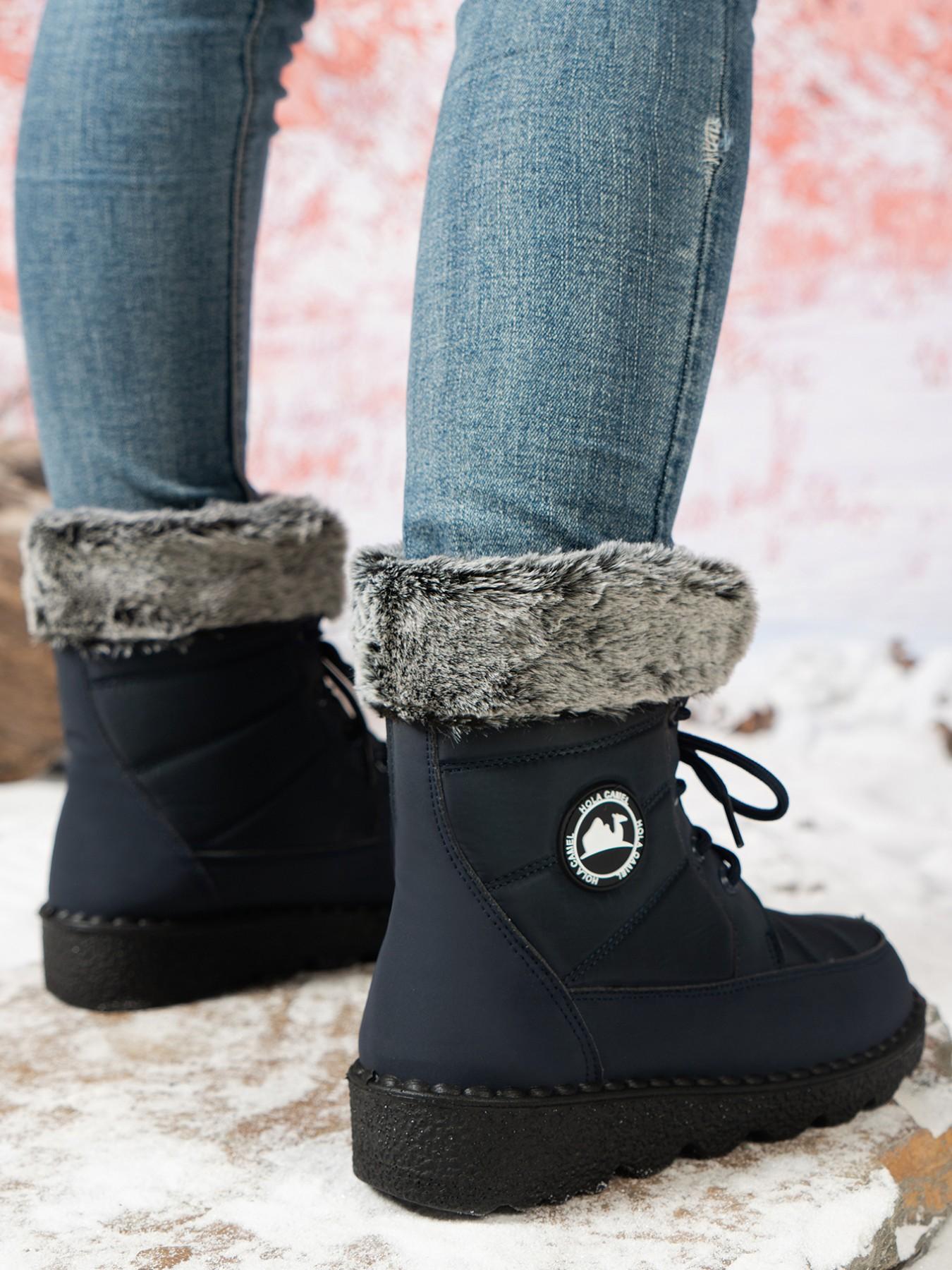 Women's Waterproof Quilted Snow Boots Footwear, Foldable Fleece Lining, Anti-Slip Thick Sole, Outdoor Skiing, Commute, Warm and Lightweight