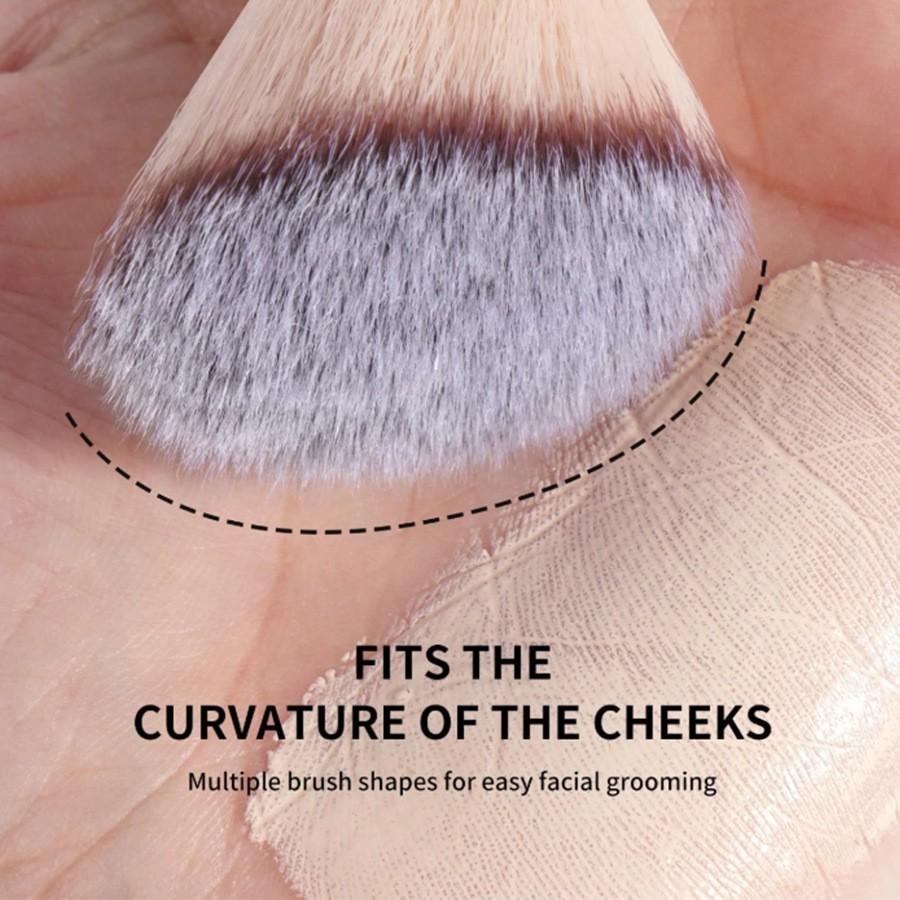 6-Piece Dual-Ended Makeup Brush Set, Cosmetic Brush Set, Two-In-One Multifunctional Foundation Contour Eyeshadow Blush Brushes, Premium Synthetic Hair Beauty Tools