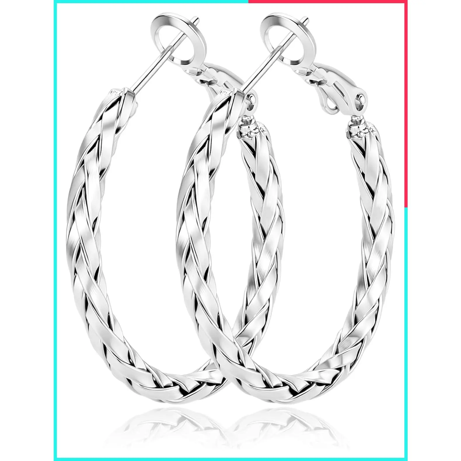 3mm Thin Sterling Silver Twisted Hoop Earrings for Women Hypoallergenic, Lightweight, Small, Ideal for Sensitive Ears