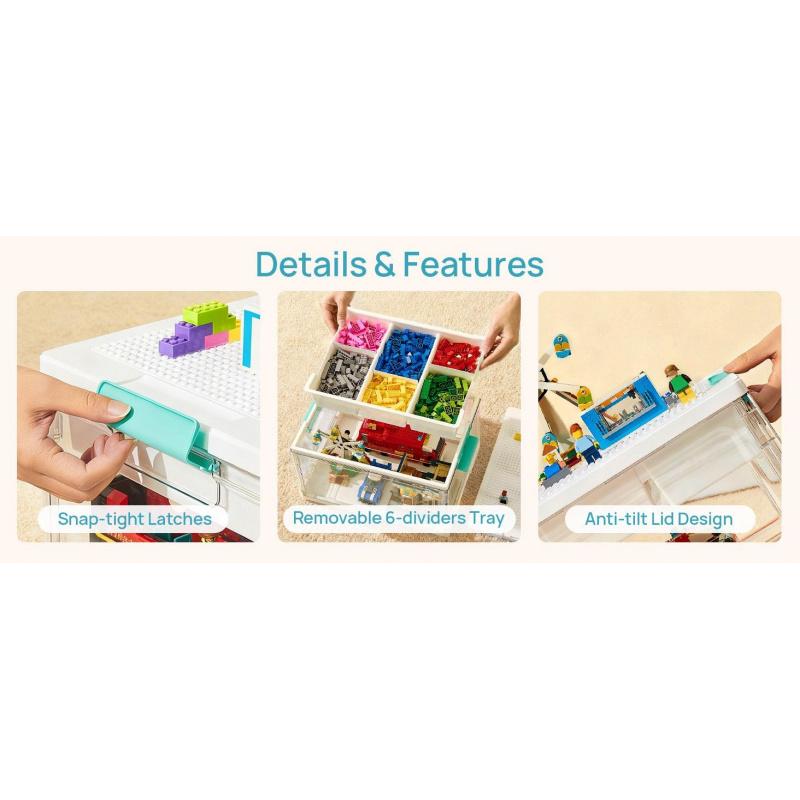 1pc Clear Craft Storage Bin with Removable Trays and Adjustable Dividers, Ideal Containers for Art Supply Coloring Books, Sensory Toys, Craft Supplies, Medicine, Playdough, Transparent Dust Proof, Mid Year Sale Restock,