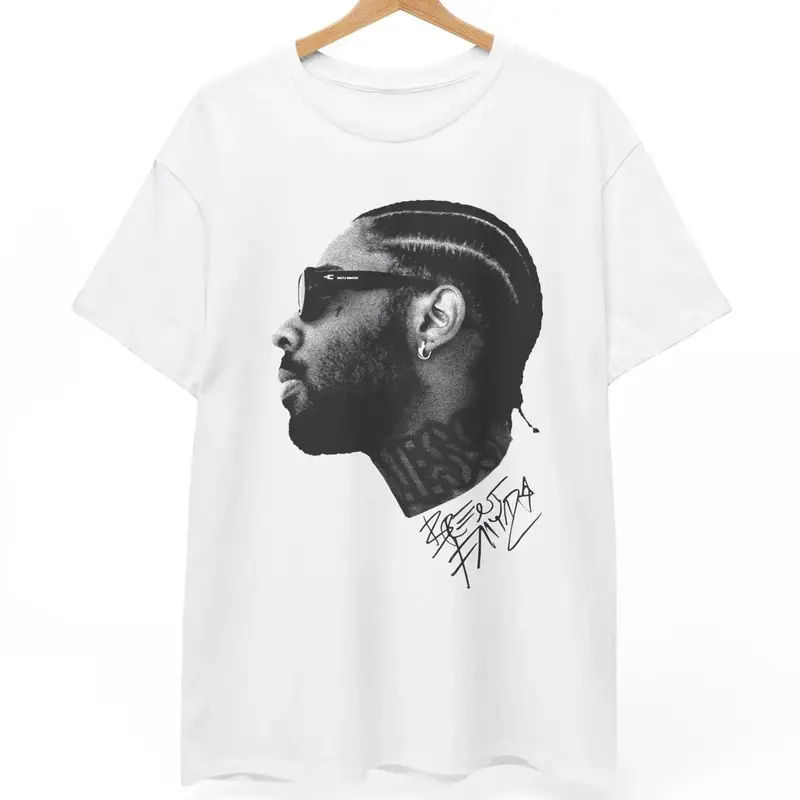Brent Faiyaz Big Face Graphic T-shirt, Sonder Rapper Shirt, Vintage Rap Hip Hop Merch Unisex Y2k Streetwear T-shirt, Tops Menswear