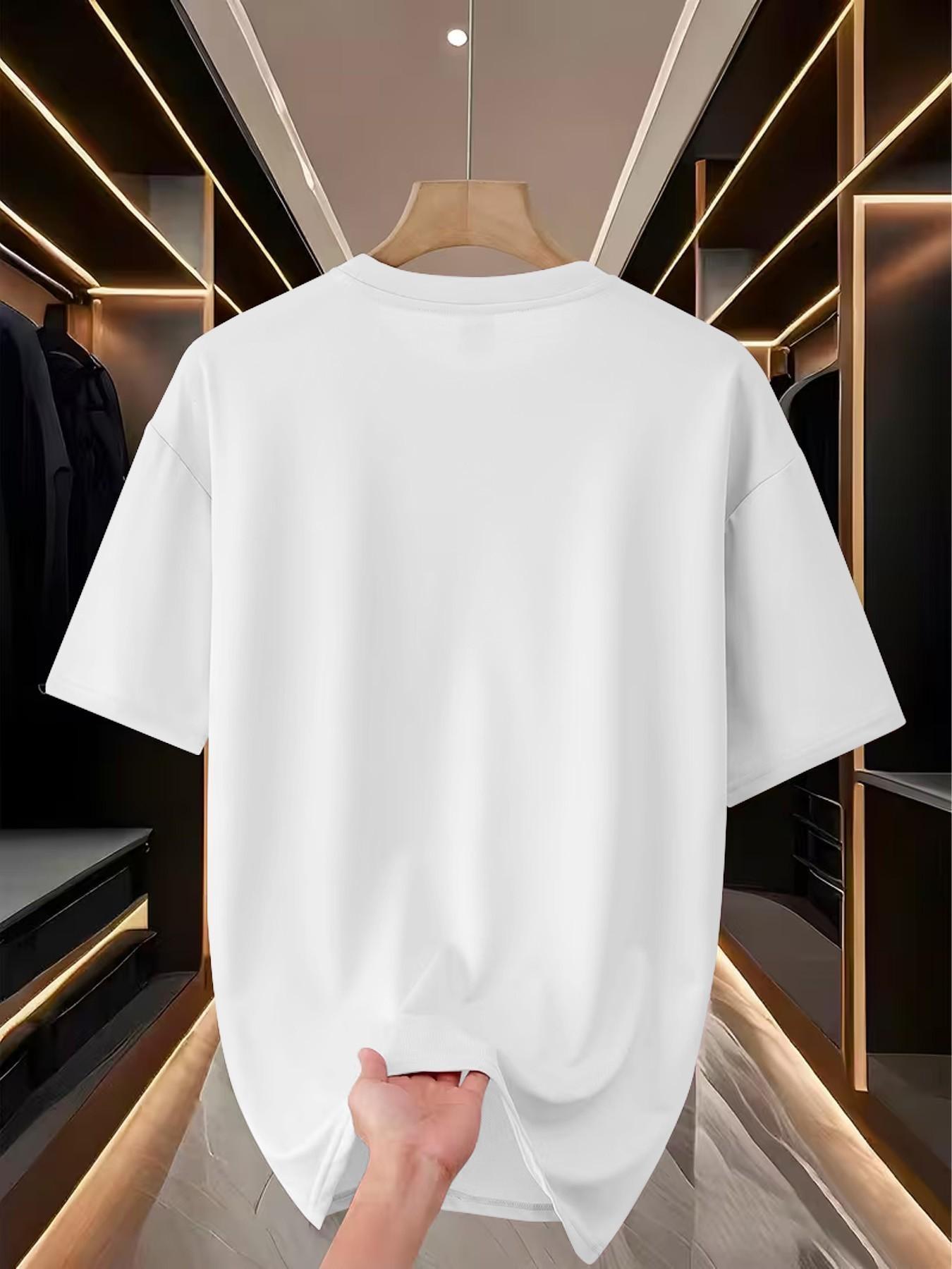 Men's Round Neck T-Shirt, Retro Slim-Fit Long Sleeve, Letter Geometric Print, Casual Daily Wear, Perfect Gift for Cat Lovers