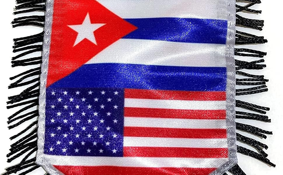 Cuban flags for cars Cuba acessories mini banner sticker decals small accessory interiror for men unisex easy to use STICKS to ur window Cuba car flags