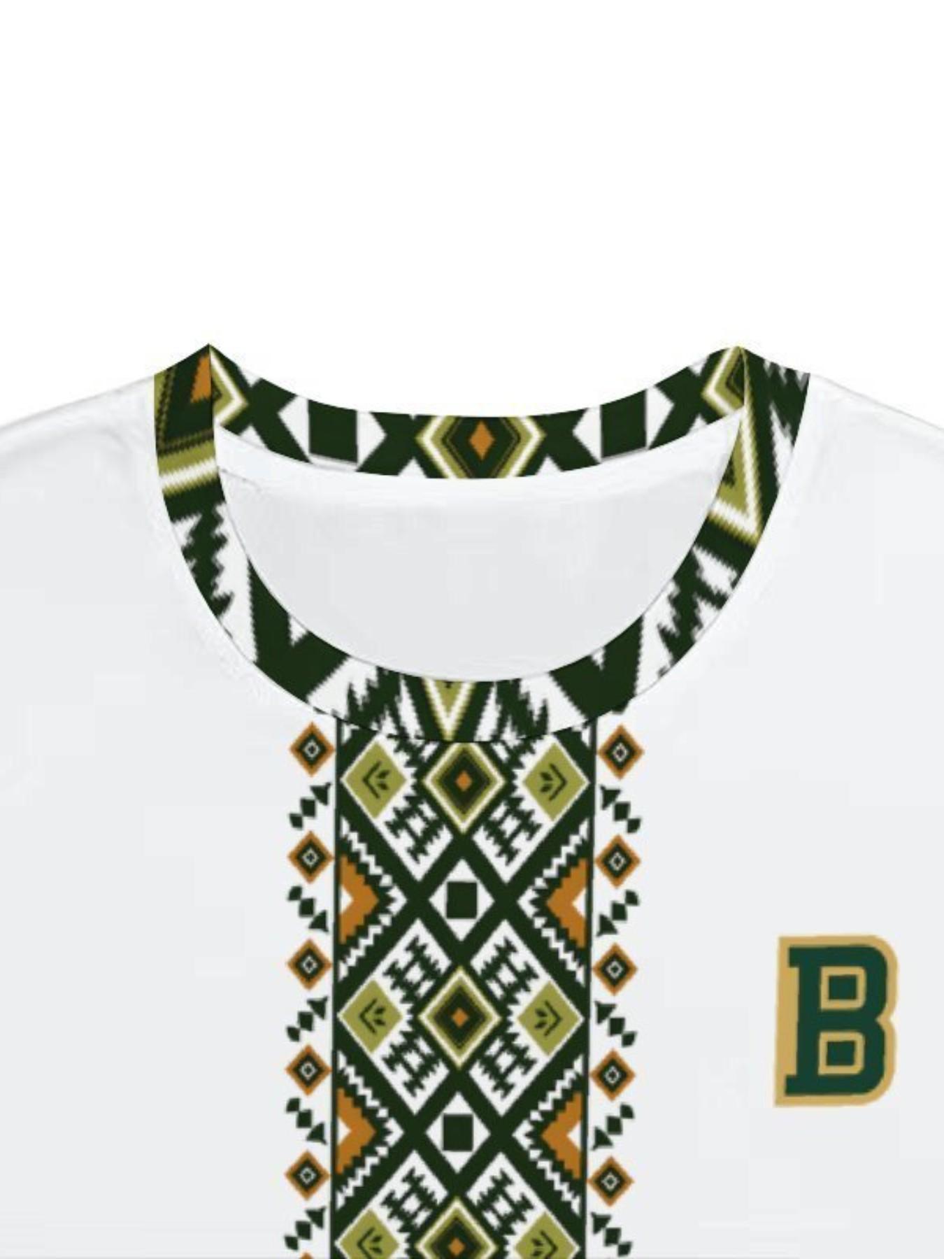 Men's Geometric Print Casual T-Shirt, Ethnic Clothing Print, Breathable Sweat-Wicking Fabric, All-Season Comfort Fit Shirt