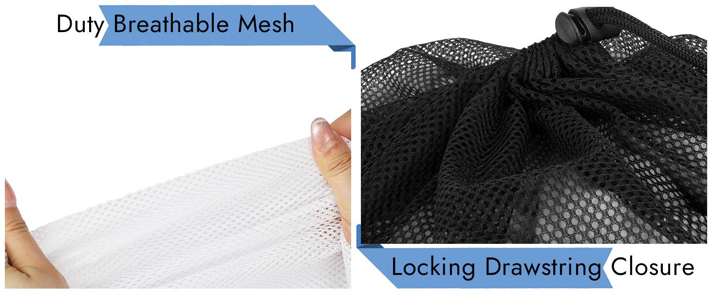 2 Pack Mesh Laundry Bags, 23 x 34 Inches Heavy Duty Mesh Laundry Bag, Large Laundry Drawstring Bag for College, Dorm, Travel, Family and Apartment Dwellers, Black