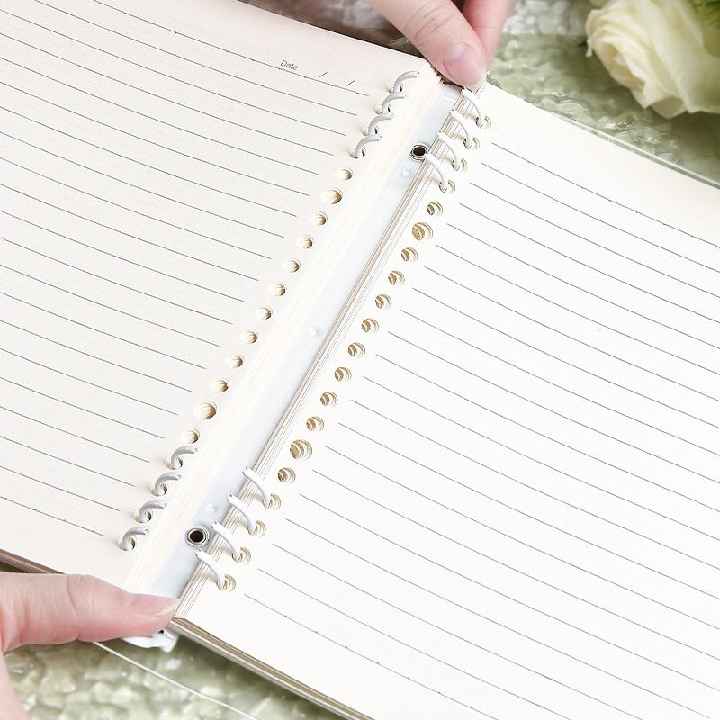 60 Sheets Transparent Loose Leaf Notebook Refillable Binder A5 B5 Clear Cover Large Capacity Smooth Writing Pages Easy Organize Study Notes Planner Journal School Office Back to School Supplies Minimalist Design Portable Durable Spiral Notebook