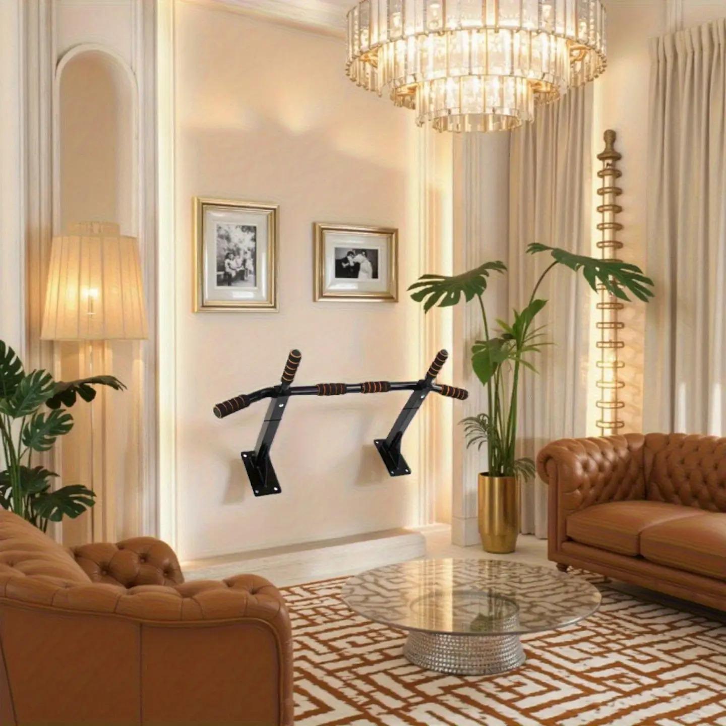 Multi-Scene Wall-Mounted Pull Up Bar, Slim Doorway Mounted Chin Up Bar, Perfect for Home & Commercial Gym Training, Adjustable Hanging Bar with No Stand