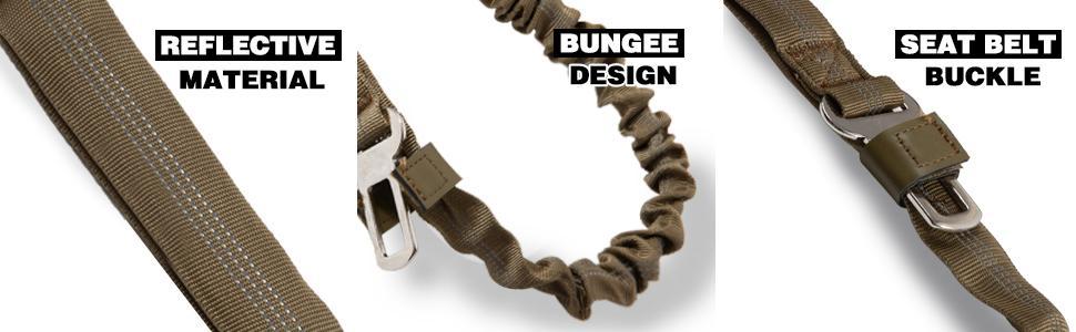 [AUROTH] Dog Leash , Heavy Duty Dog Leash Bungee, No Pull Dog Leash for Shock Absorption, Dog Training Leashes for small Medium Large Breed Dogs 6FT, 2 Padded Handles,cat leash