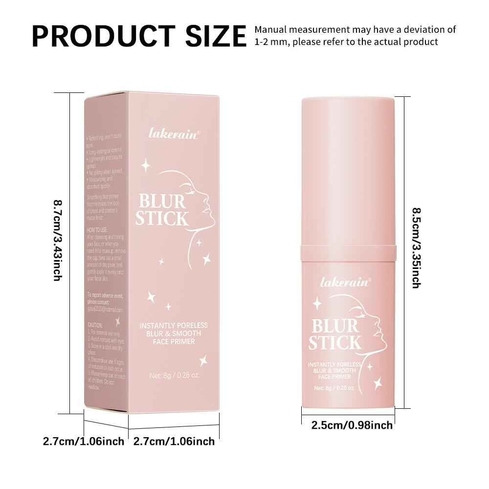 Lakerain BLUR STICK Pore-Blurring Poreless Primer with Pore Refinement Minimizes Pores & Controls Shine, Smooths Skin for Matte Finish, Flawless Finish Makeup, Water-Resistant & Non-Greasy, Ideal for Oily/Combination Skin Makeup Base & All-Day Wear