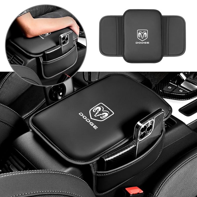Leather Car Armrest Box Pad for Dodge Challenger Charger Journey RAM Durango Srt Dart Avenger, High-Quality Auto Armrest Mat Accessory