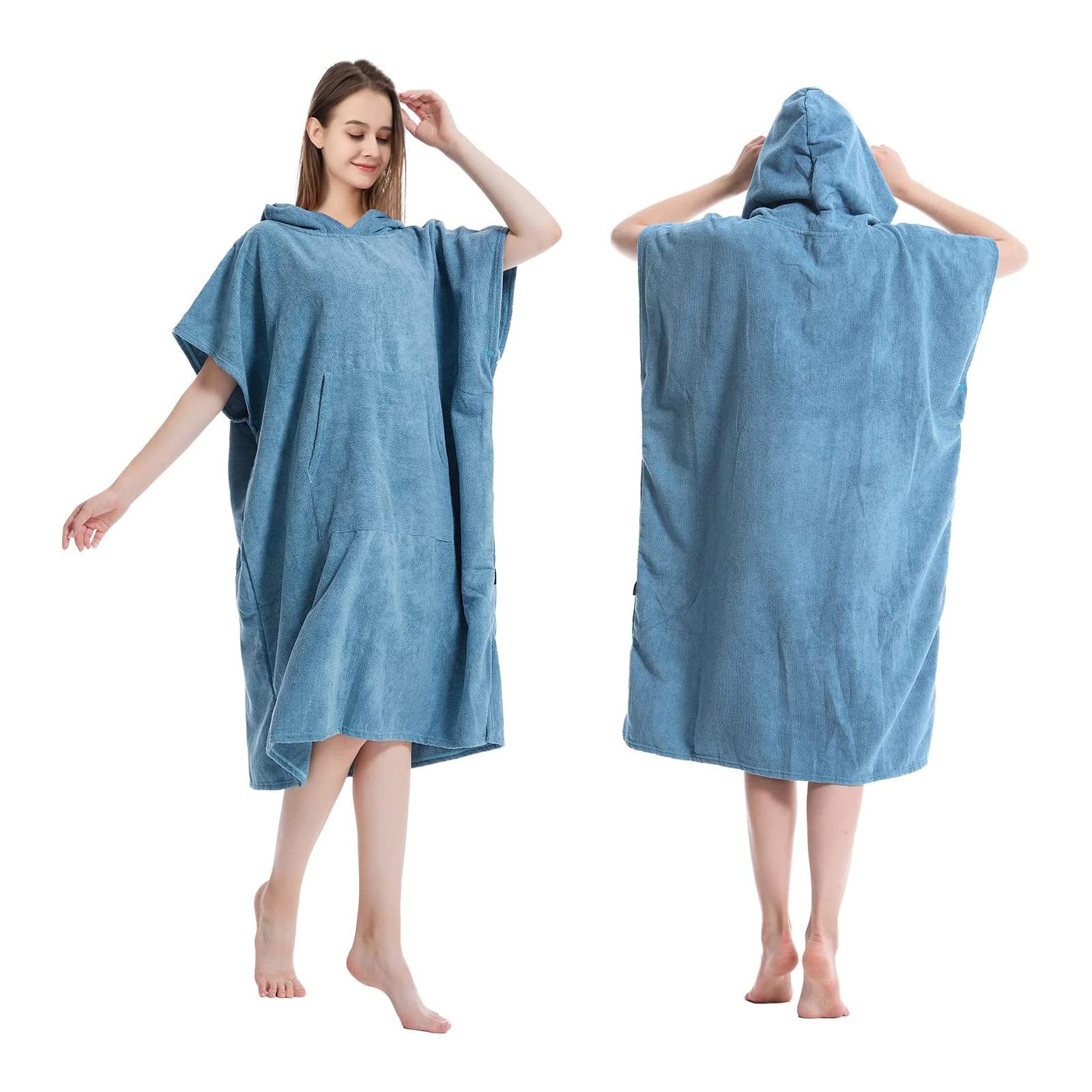 1pc Microfiber Changing Robe with Hooded Design and Convenient Pockets, Quick-Dry Warmer Changing Towel for Men and Women, Unisex Fit, Perfect for Camping, Surfing and Swimming.