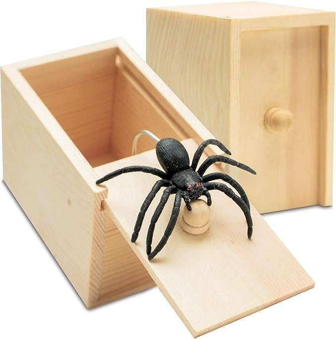 Original Spider Prank Box - Wooden Jump Scare Gag Gift for Adults, Valentine's day, April Fools & Halloween Pranks Kit, Funny Birthday Surprise Toy with Realistic Spider (Best Practical Joke for Men, Teens, Office) Original Spider Prank Box - Wooden Jump Scare Gag Gift for Adults, Valentine's day, April Fools & Halloween Pranks Kit, Funny Birthday Surprise Toy with Realistic Spider (Best Practical Joke for Men, Teens, Office)