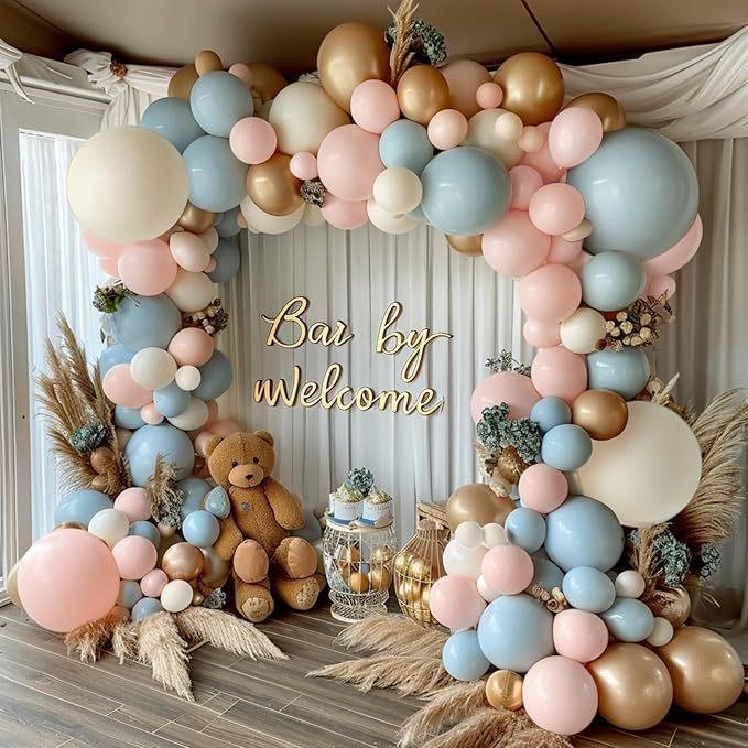 Boho Nude Beige Balloon Arch Kit - Neutral Bohemian DIY Easy Setup Garland Set for Wedding, Bridal Shower Photo Backdrop, Elegant Party Supplies