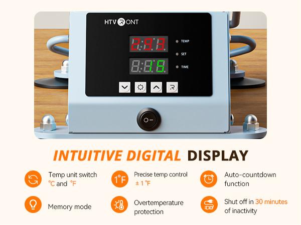 HTVRONT Manual Hat Heat Press Machine 110V - (2 Colors)