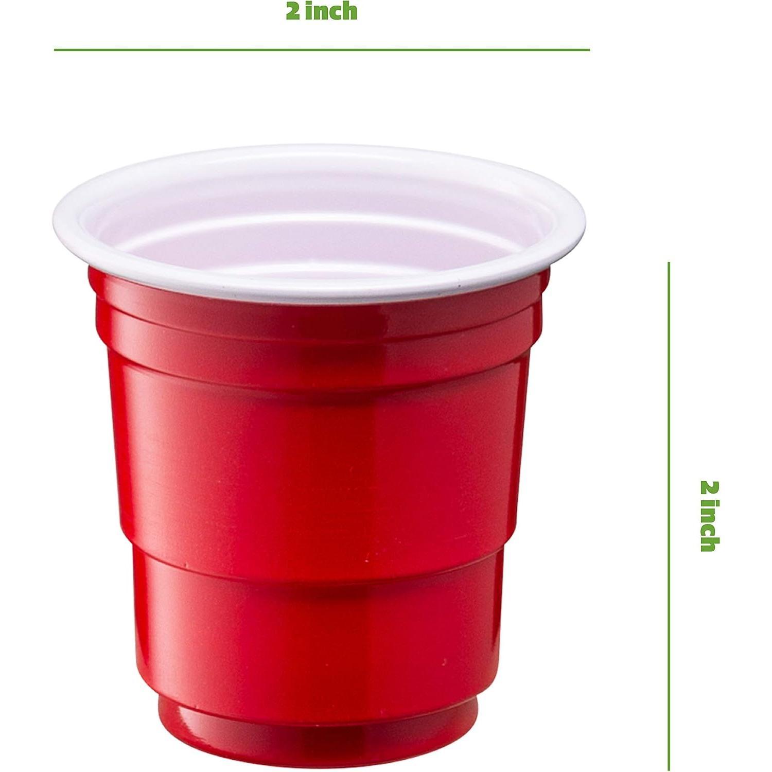 [2 oz. - 100 Count Mini Shot Glasses Disposable - Red Jello Shot Cups for Parties and Events (Formerly Comfy Package)