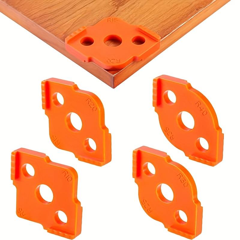 [Precision Corner Radius Jig] 4pcs Corner Radius Jig Router Templates Tool Accessories - Precision Rounded Corners, Durable Orange Plastic - Dual Gap Sizes (1/2" & 1/4") for Woodworking, Flooring & Cabinet Installation