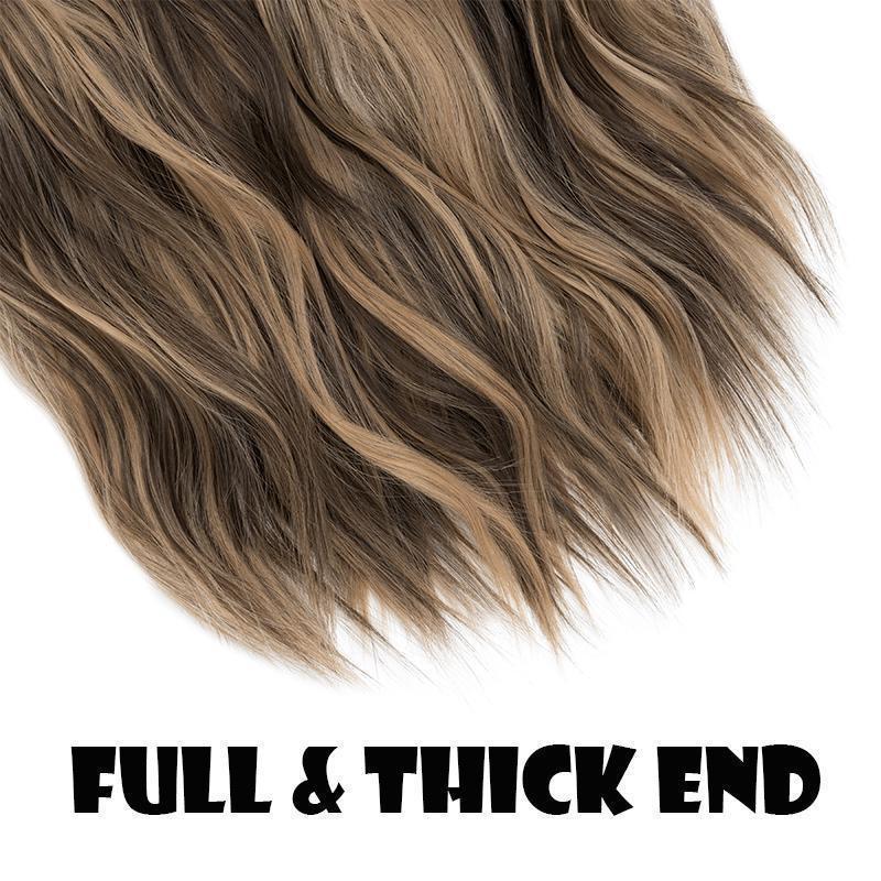 18" 45CM V-Shaped One Piece Clip In Hair Extensions Curly Wavy Hair With 5 Clips Synthetic Invisible Hairpieces For Women