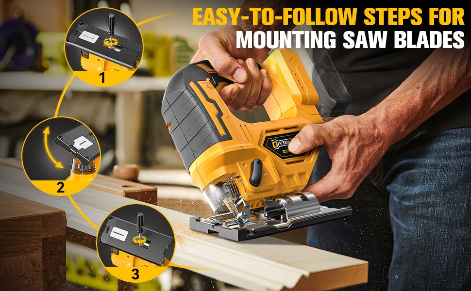 Cordless Jigsaw Compatible with Dewalt 20V Battery(NO Battery!!), Jig Saw Tool Brushless, 2900RPM, 0°-45°Bevel, 3 Orbital Action,LED Light for Straight/Curve Cuts fathers day gift