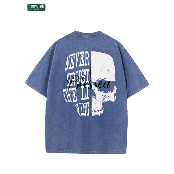 All-Season Men's Tshirts, Printed Men's Fashion, High-quality Heavy Washed Tee, Round Neck Loose Large Size Men's Short Sleeves Graphic Top.