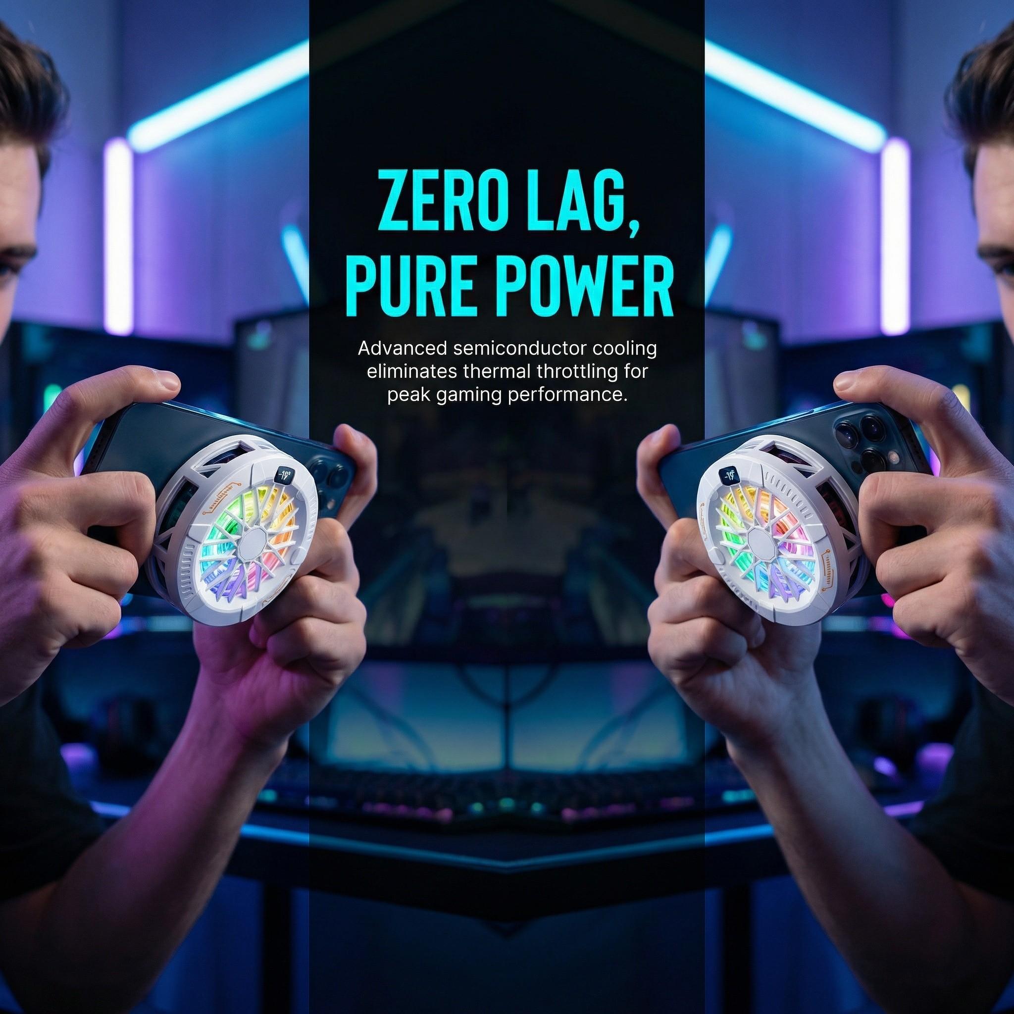 New Temperature Display Magnetic Semiconductor Phone Cooler, 2-In-1 Magnet + Back Clip Fast Cooling, Fits iPhone Samsung Huawei Oppo Vivo Android